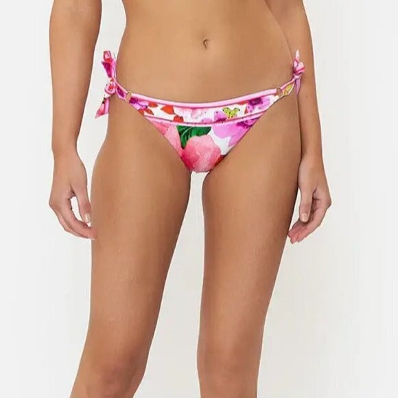 Camilla "Pretty As A Poppy" Ring Side-Tie Bikini Bottoms, Multicolor - Picture 1 of 3